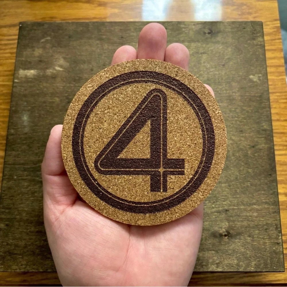 Fantastic Four 2025 Logo Laser Engraved Cork Coaster